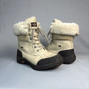 Womens UGG Boots Sz 8 Sand Adirondack II Fur Cuff Snow Water Weather-Proof $250